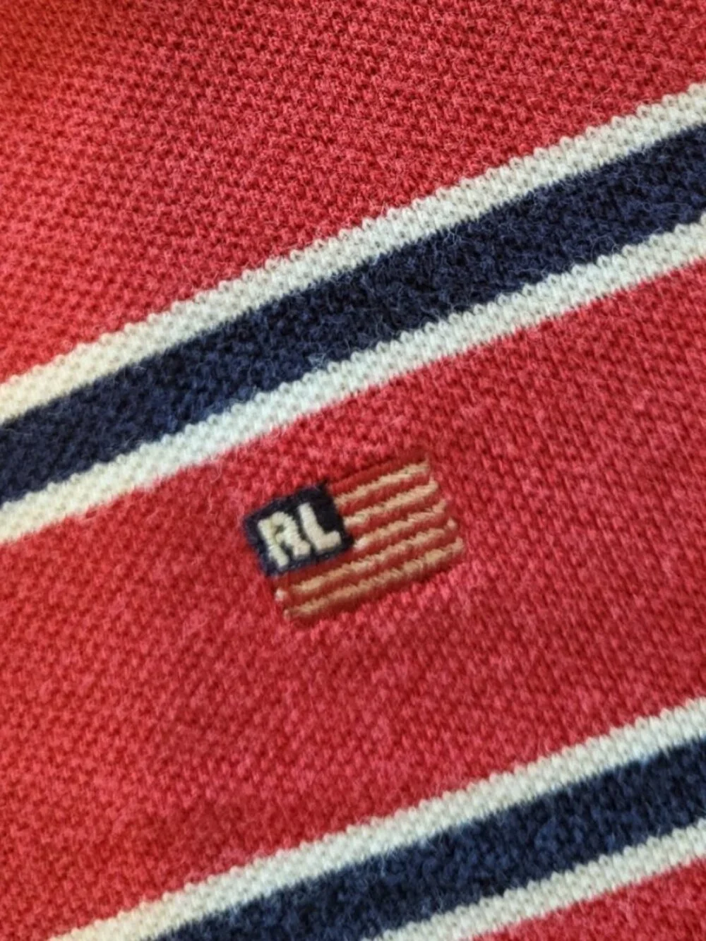 Vintage Polo Jeans Company Polo Shirt Ralph Lauren Flag Striped XXL Y2K Preppy